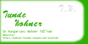tunde wohner business card